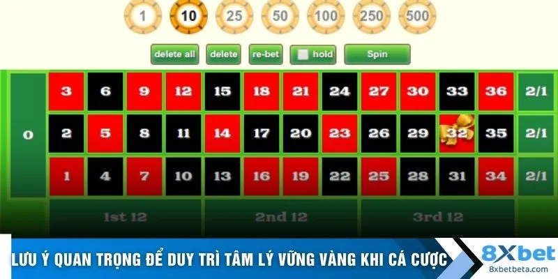Lưu ý quan trọng để duy trì tâm lý vững vàng khi cá cược